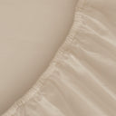 Sábana Bajera Lisa Beige Algodón 200 Hilos