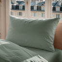 Funda de Almohada Verde Algodón 200 Hilos