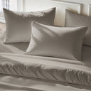 Funda de Almohada Taupe Algodón 200 Hilos