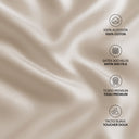 Funda de Almohada Iris Beige Satén 300 Hilos