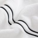 Toalla Ducha 70×140 cm Blanca con Franja Negra · Due Borde