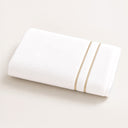 Toalla Ducha 70x140 cm Blanco con Franja Lino · Due Borde