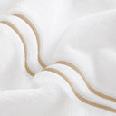 Toalla Ducha 70x140 cm Blanco con Franja Lino · Due Borde